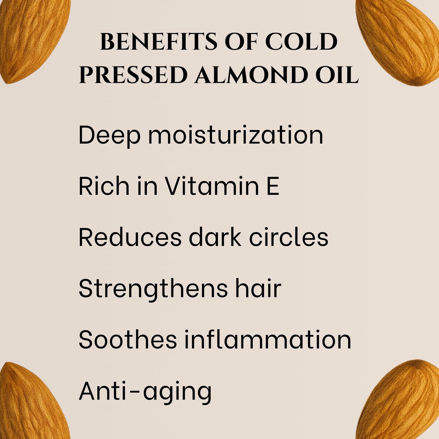 ElPure Cold-Pressed Almond Oil – 100% Pure & Natural | For Hair & Skin | Vitamin E Rich | No Chemicals or Preservatives | Pack of 2 x 50ml