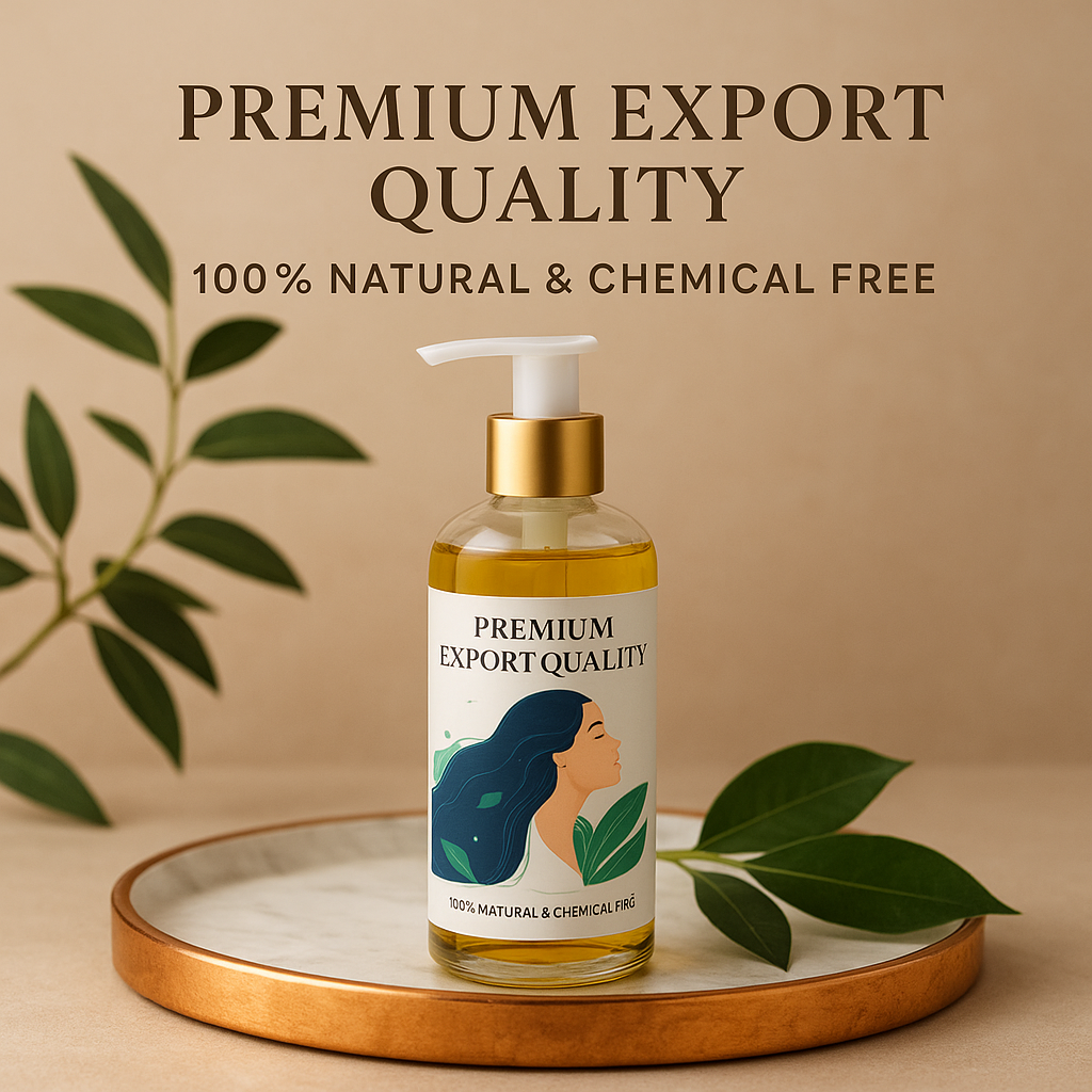 Premium Hairfall Solution Oil | Export Quality | 100% Cold Pressed Coconut, Castor, Almond Oils with Fenugreek & Onion Seeds | No Chemicals, No Preservatives