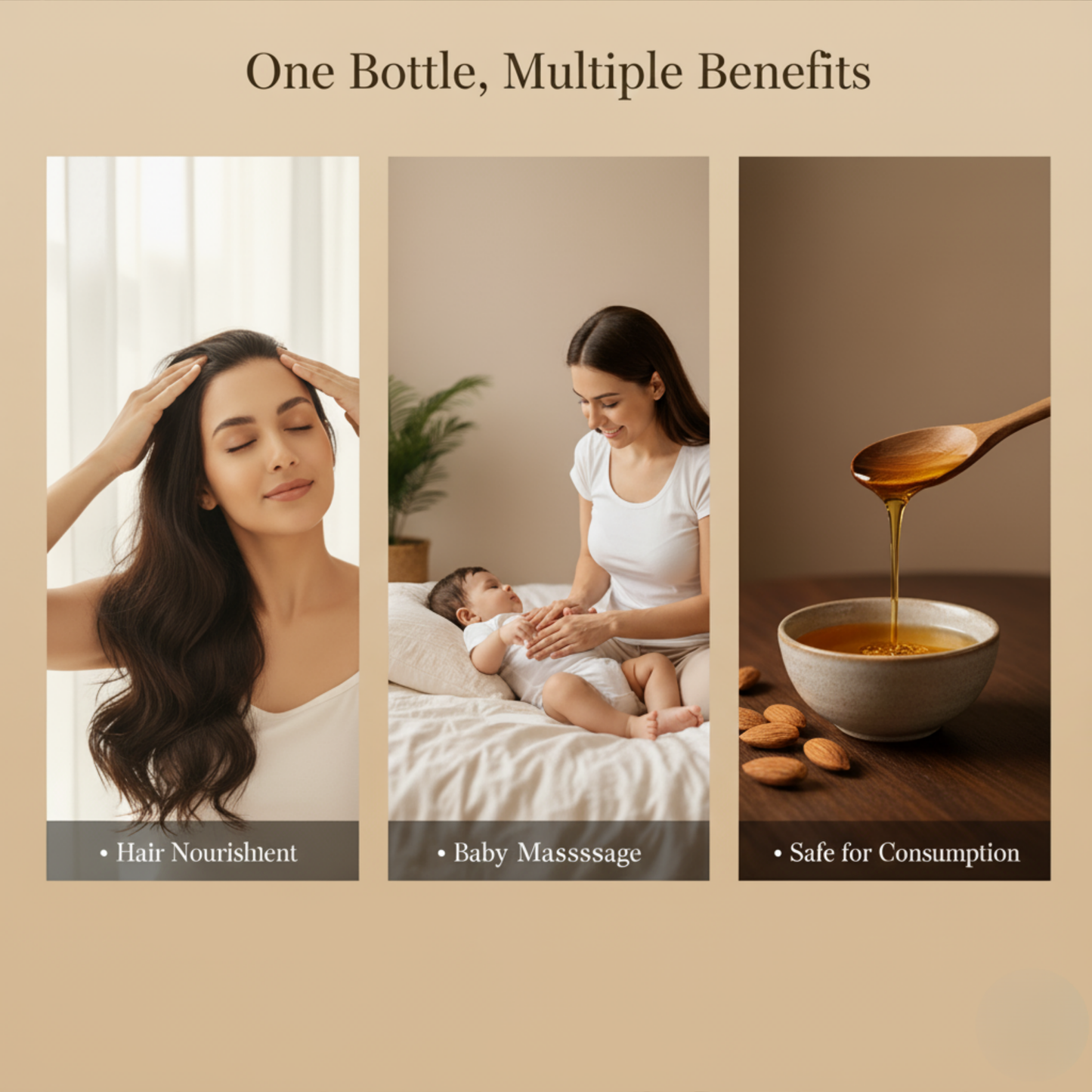 100% Pure Cold Pressed Almond Oil 200 ml for Hair, Skin & Face – Vitamin E Rich, Non-Sticky, Natural Moisturizer – Anti-Aging & Dark Circle Remedy